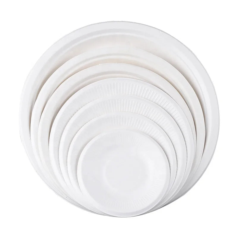 Classical  Hot Sell  Natural 100% Biodegradable 12 Inch Sugarcane Pulp Paper Plate