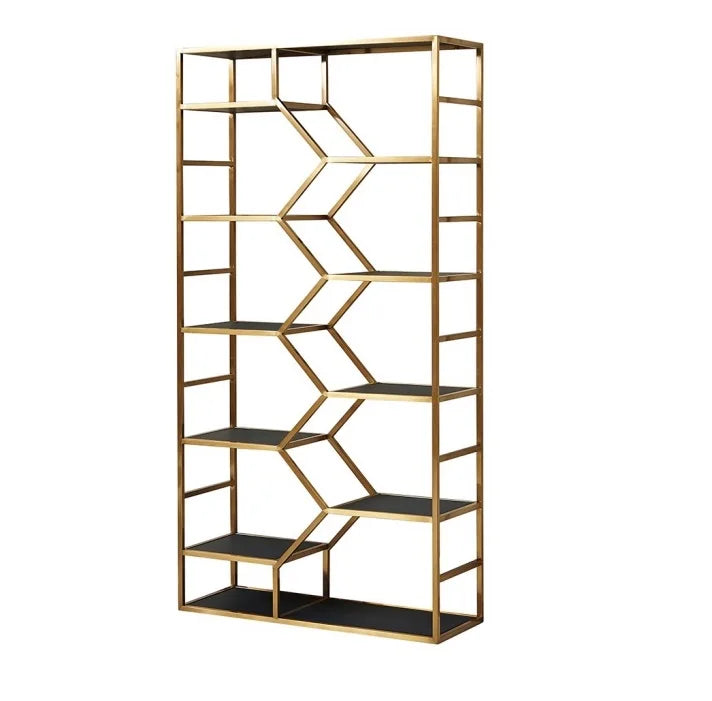 Bookcases Living Room Decorated Shelves Modern Style Golden Tall Bookshelf  Furniture Bookcase Wall Shelves Display Shelf Metal