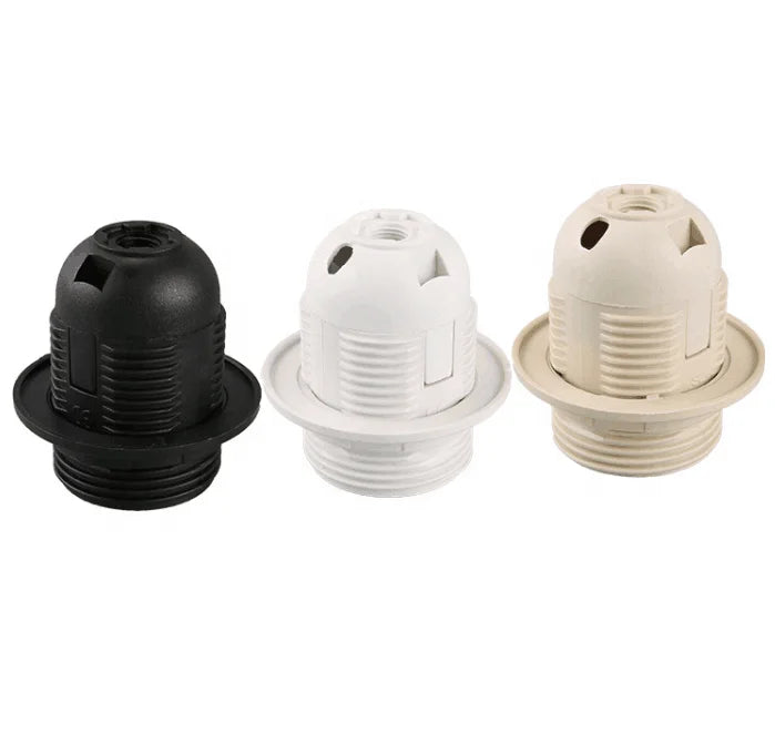 Qingyu Black or White Screw Type CE Certified 250V 4A Vintage E27 Plastic Lamp Holder for LED Bulb