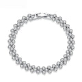 LUOTEEMI Classic Rome 3Row a AA Clear Cubic Zirconia Bracelets Statement Women Bridal Fashion Jewelry