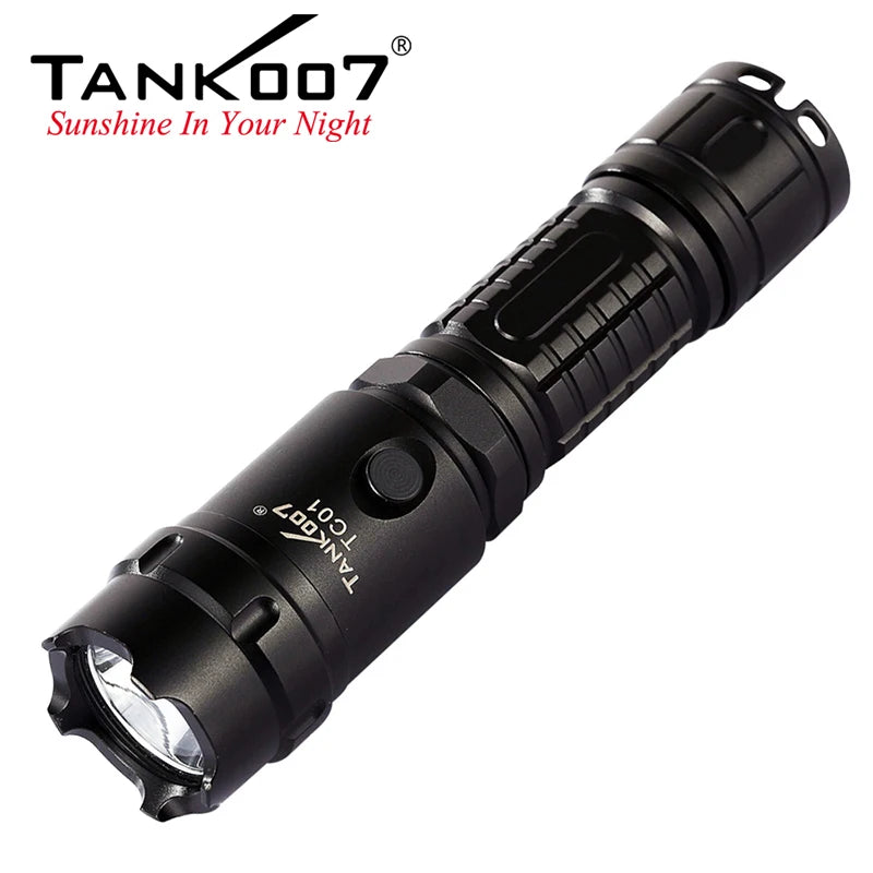TANK007 TC01 Custom Powerful Flashlight Long Range Torch Light Security Linterna Advanced Led Tactical Torch Light Rechargeable