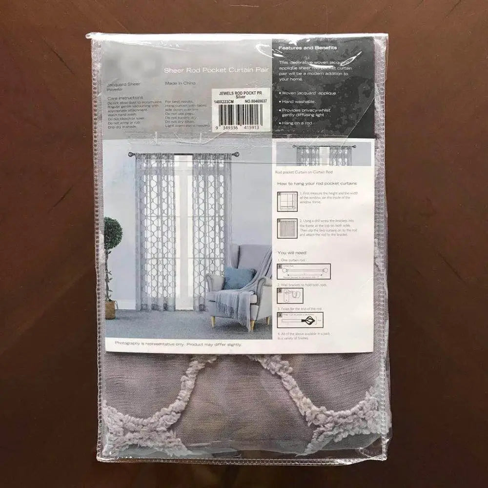 Ready to Ship One Pair Italian Style Dolly Sheer Fabric Dot Curtains for the Living Room