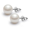 925 Sterling Silver Korean Elegant Fashion Designer 6-8mm Shell Pearl Stud Earrings Women Bridal Classic Trendy Fine Jewelry
