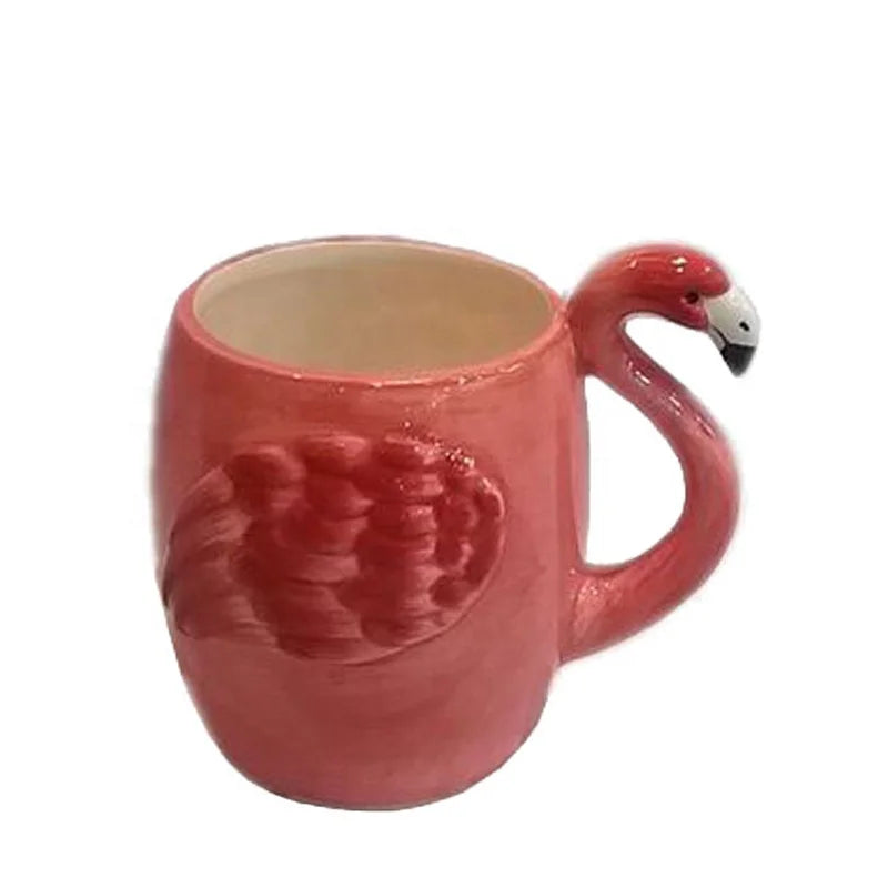 2024 New Design pink Ceramic Flamingo Mug for Home Decor