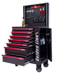 Custom-Size Iron Tool Boxes and Storage Cabinets with Iron Hand Tool Sets Garage Roller Cabinet Trolley Black/Red Power Coated