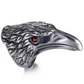 Stainless Steel Eagle Ring for Men Blood Red Crystal Eye Punk Style Men's Jewelry Ring Hip-Hop Biker Boy's Cool Jewelry