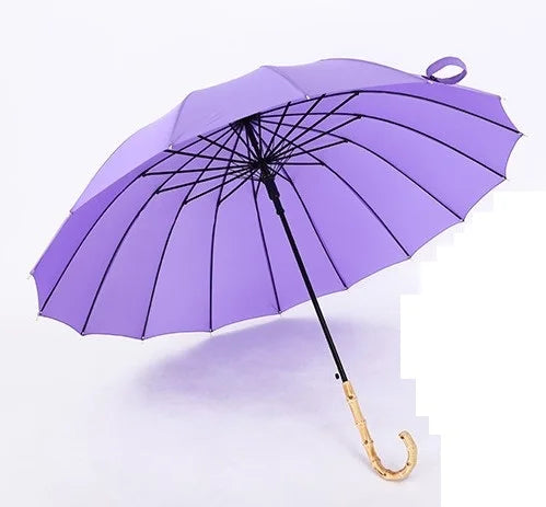 Bamboo Handle Umbrella Chinese 24 Ribs Fancy Umbrella Straight Umbrella