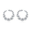 LUOTEEMI Trendy Flower Zirconia Earrings for Women Big Stud Women Jewelry Earring Jewelry