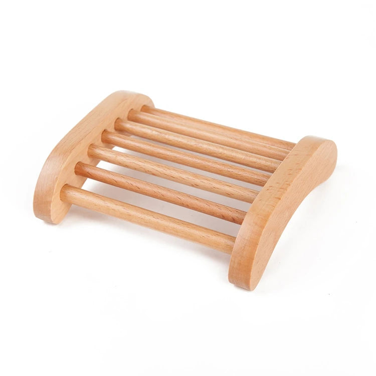 Modern Hot Sell Handmade Eco-Friendly Beech Wood Anti-Slip Waterproof Durable Soap Holder Tray