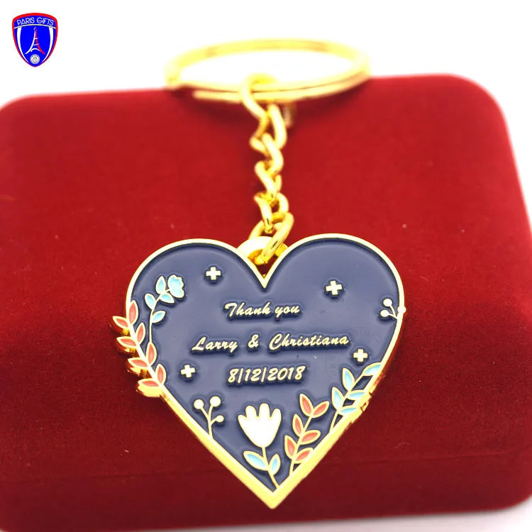 Promotional China Style Heart Shape Key Chain Wholesale Custom Key Holder Metal Wedding Key Chains for Souvenir