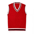 OEM/ ODM School Uniform Sweater Unisex Knitwear Cable Knit Sleeveless Cotton Custom Primary Sweater Vest Design for Girls Boys