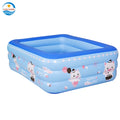 Customized Large Blue PVC Inflatable Happy Pig Rectangle Children's Pool 3mm Thick Easy Install Outdoor Family Kids Swimming