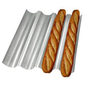 Carbon Steel 4 Wave Gutter Non Stick French Bread Perforated Tray Baking Baguette Pan