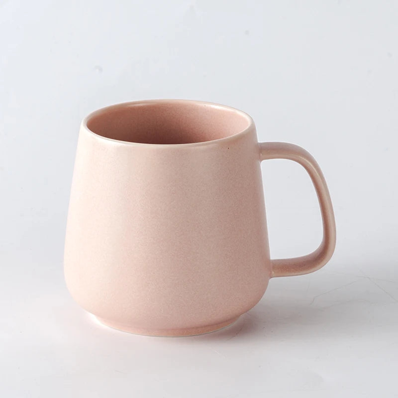 Bulk Ceramic Coffee Cup Custom Matte Glaze Pink Ceramic Mug