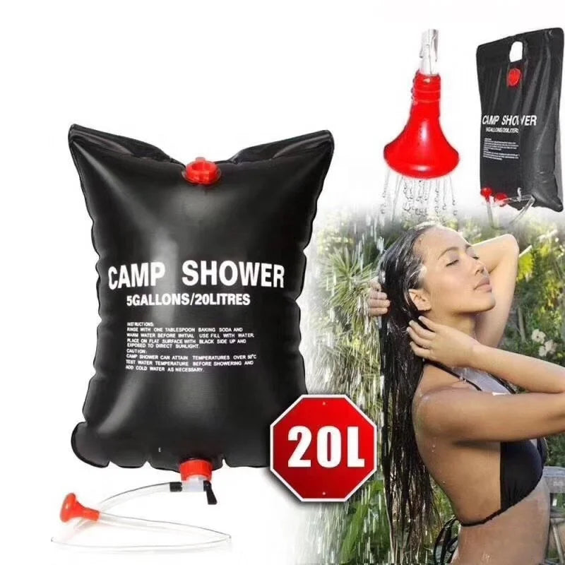 In Stock Hot Custom 20L Portable Camping Shower 5 Gallons Heating Pipe Bag Solar Water Heater Outdoor Other Camping Gear