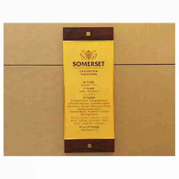 COSUN Custom Engraved Bronze LED Name Plate Modern Vintage Metal Decorative Wall Plaque for Hotels