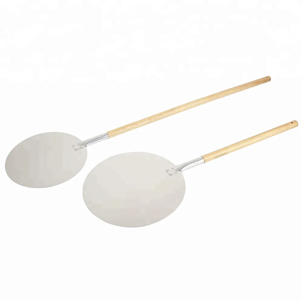 Wholesale Good Quality Round Aluminum Pizza Peel With Wooden Handle Pizza Shovel for Kitchen Bakeware