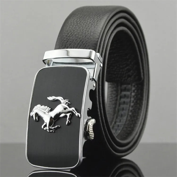 Custom Wholesale Ratchet Automatic Ratchet Sliding Men Genuine Leather Belt
