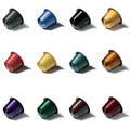 Empty Aluminum Foil Empty Coffee Capsule 12 Colors 15ml Disposable Coffee Pod With Stickers