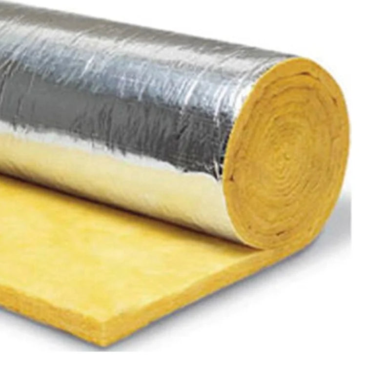 Moisture-proof Foil Faced Thermal Insulation Glass Wool Insulation Roll Material of FSK Aluminum Foil 50 mm 100mm