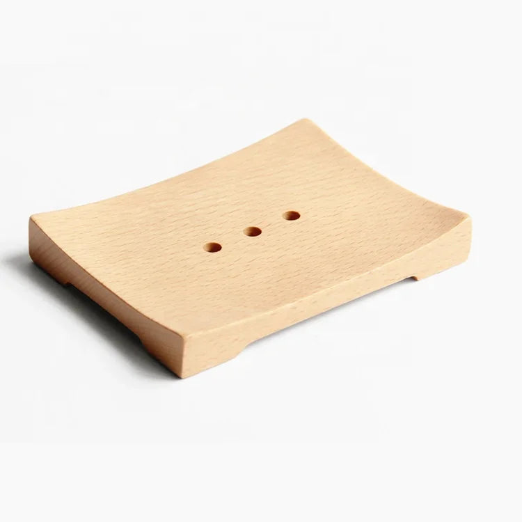 Classical Luxury Hot Sell Handmade Eco-Friendly Beech Wood Anti-Slip Waterproof Soap Holder Tray