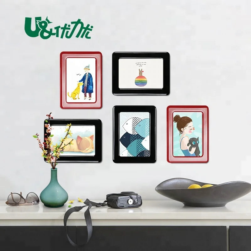 Hanging Poster Hanger White Metal Wall EVA Magnetic Picture Frames Photo Magnets