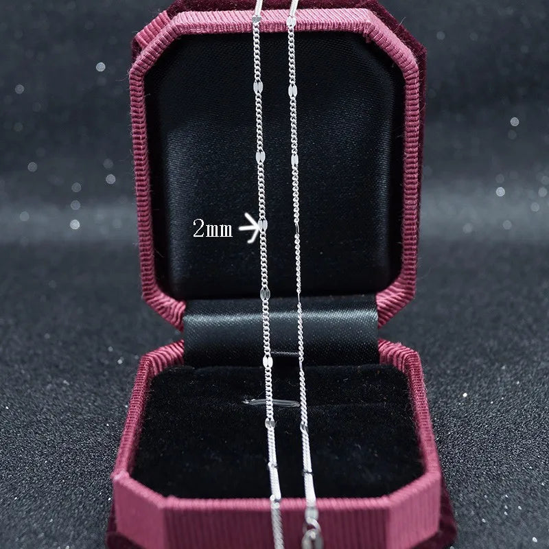 Joyas De Plata 925 Sterling Silver Curb Chain Necklace Silver 925 Necklaces for Women Fashion Jewelry Necklace
