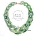 Big Chunky Acrylic Resin Link Chain Necklace Children's 18K Gold Plated Hiphop Style Long Fashion Anniversary