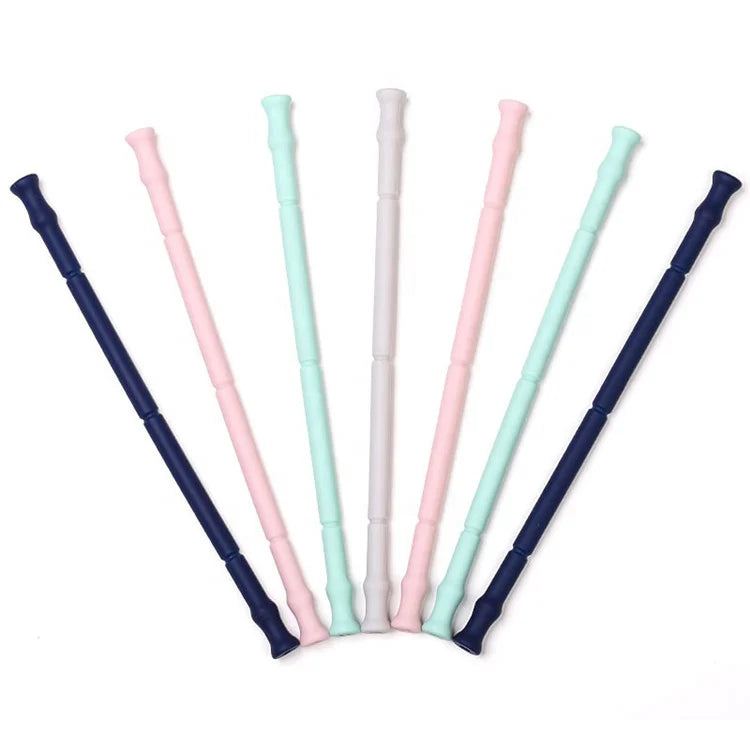 Hot Sell Food Grade 20cm Straight Collapsible Flexible Non-Toxic Dishwasher Safe Eco-Friendly Silicone Straw