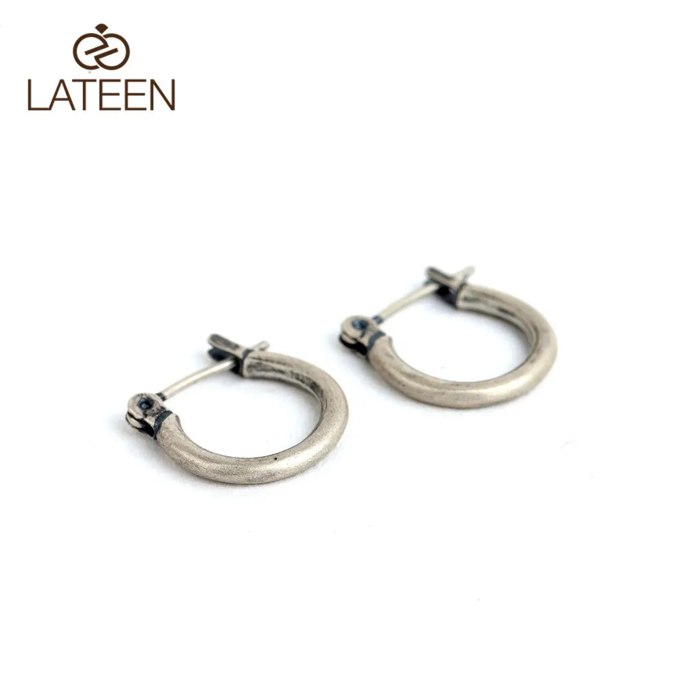 Best Selling High Quality Fashionable Pretty S925 Silver Retro Vintage Simple Small Hoop Earrings for Young Ladies