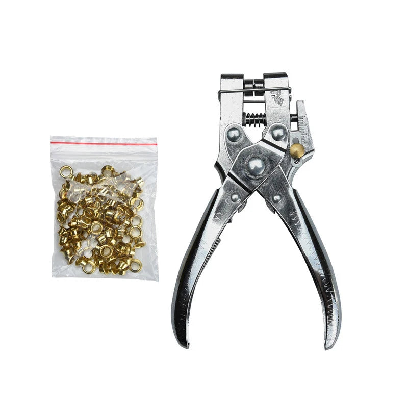 Multi-function Hole Opening Forceps Chicken-eye Pincher Leather Belt Waistband Metal Guard Ring Punching Tool Eyelet Plier