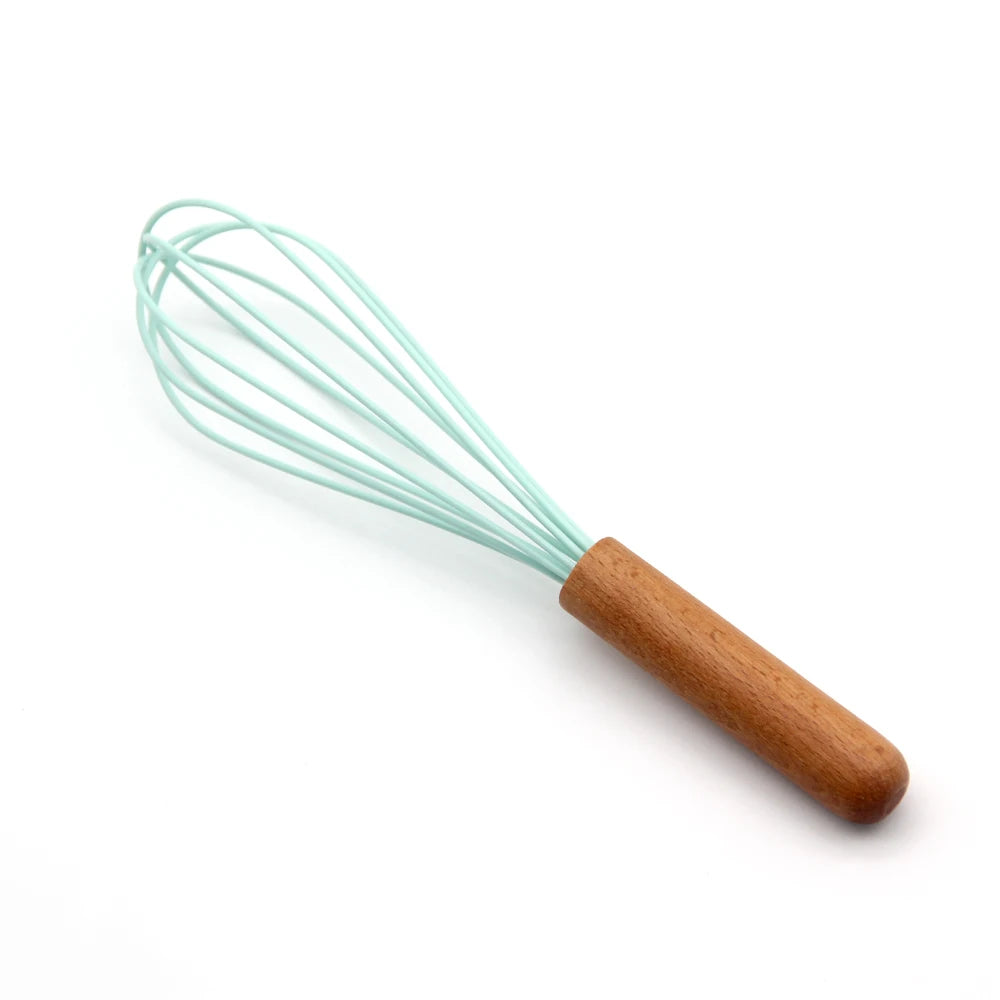 Home and Kitchen Gadgets Kitchen Utensils Hot Selling Stirring Whisk Tool Silicone Egg Whisk Household Items With Wood Handle
