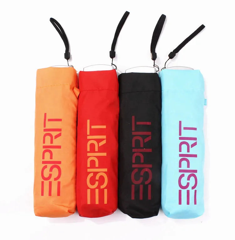 Mini Travel Collapsible Umbrella Super Light Anti-UV Fold Pocket Classic Design Business Gifts Manual Plastic Custom Printing