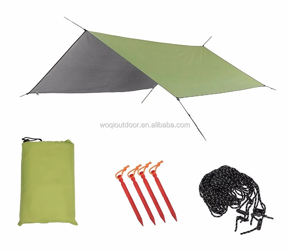 Woqi  Waterproof Lightweight Outdoor Camping  Tent  Rain Fly Tarp  210T Nylon Ripstop PU 3000