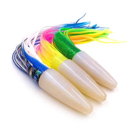 9inch Bullet Shape Pearl Resin Head with Double Squid Octopus Skirt Trolling Fishing Lure Tackle Boat Fishing