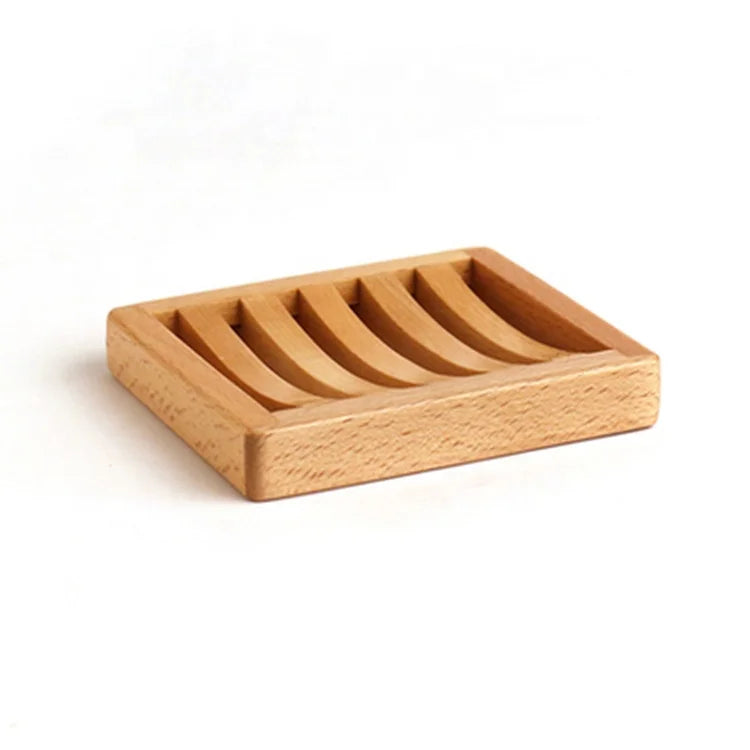 Classical Hot Sell Handmade Eco-Friendly Beech Wood Anti-Slip Waterproof Durable Soap Holder Dish