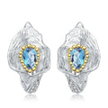 Abiding New Fashion Women's Gift Earrings Real Swiss Blue Topaz 925 Sterling Silver Jewelry Earings