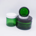 50g Green Cosmetic Green Cream Jar 200ml with Black Lid