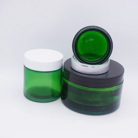 50g Green Cosmetic Green Cream Jar 200ml with Black Lid