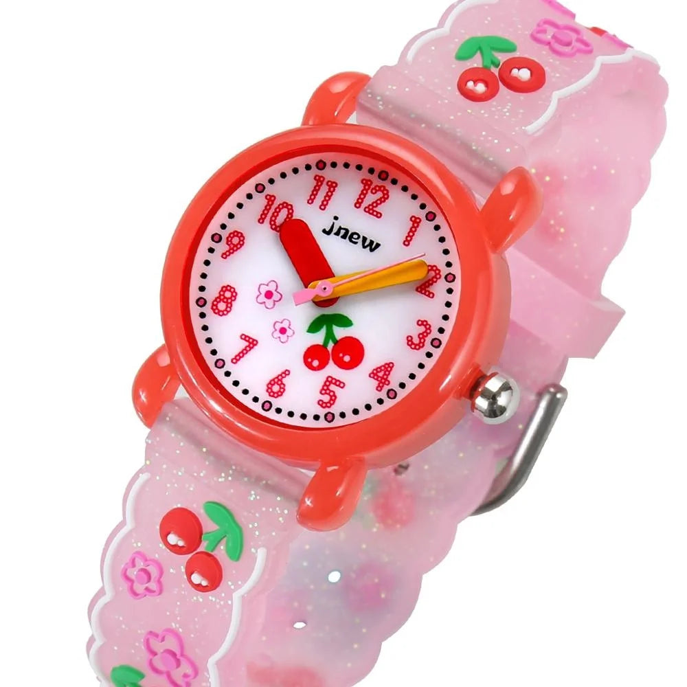 Children Outdoor Sports Gift Kids Watch Child Pink Strawberry Wristwat 3D Cartoon Waterproof Children Wristwatch