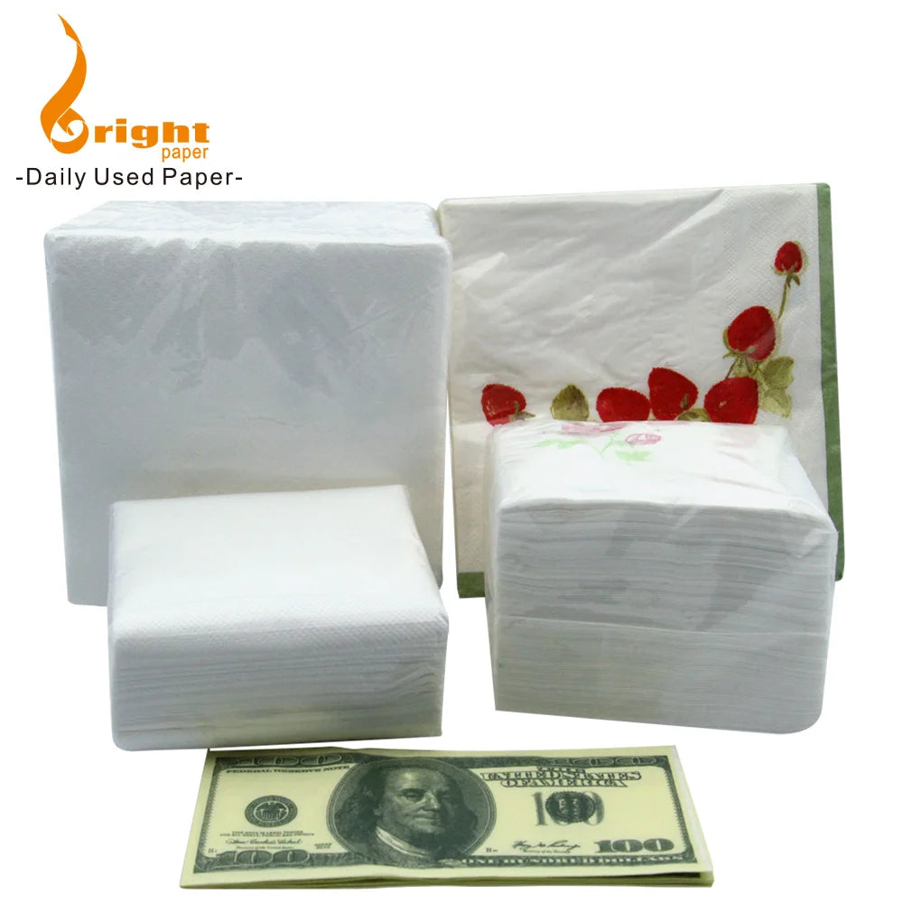 Wholesale Custom Bamboo Virgin Pulp Napkin Wrapping Paper Printed Napkins With Logo