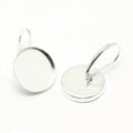 Beadsnice ID 27046 925 Solid Silver Blank Fit 12x12mm Round Nice for Your Earrings Designs