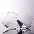 Set of 4 Tilted Crystal Whiskey Tumblers Old Fashioned Bourbon Glasses in Gift Box