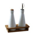 Factory Direct Sale Hotel Restaurant Used Soy Sauce Cruet Set Ceramic Olive Oil Vinegar Bottles with Rack