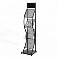 4-Tier Metal Wire Mesh Display Rack for Magazines Organization Solution