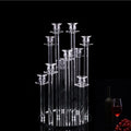 Wholesale 100cm Tall 10 Arms Long Stemmed Glass Tube Crystal Candle Holders Wedding Table Centerpieces Candelabra