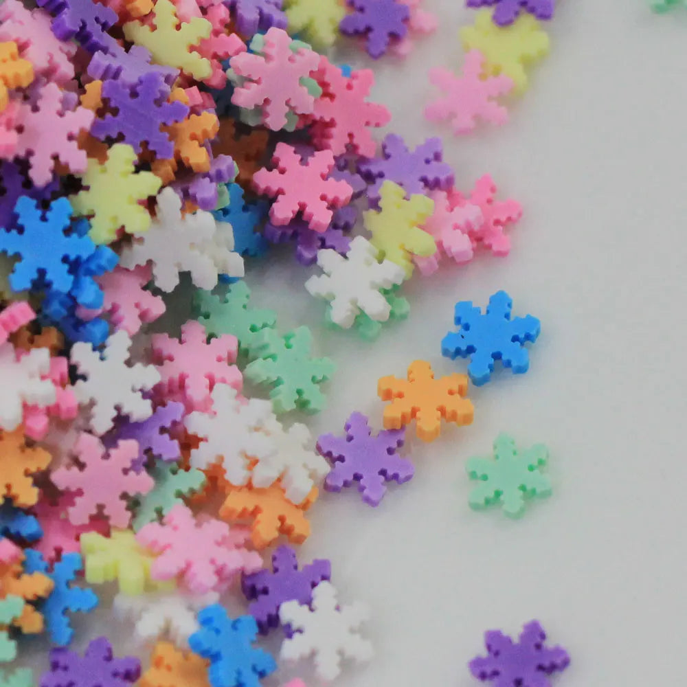 Polymer Clay Sprinkles Snowflake Shaped Sweets Deco Parts Polymer Clay Snowflake Flatback Cabochon Decoration