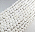 MJ3091 White Jade Beadsround White Beads Jewelry Making Loose Beads