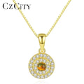 CZCITY 925 Sterling Silver Initial Pendant Necklace with Opal 18K Gold Rhodium Chains Wedding Jewelry Set for Women