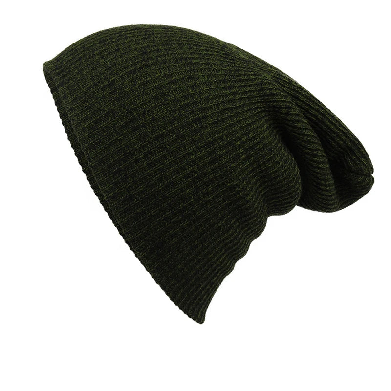 Hot Selling Unisex Winter Knitted Acrylic Slouchy Beanie Hats With Stock